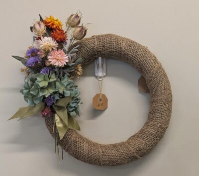 Burlap Dried Floral Wreaths small